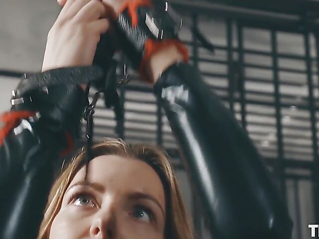 Latex bondage solo with kinky babe Camden