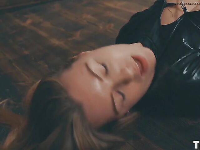 Latex bondage solo with kinky babe Camden