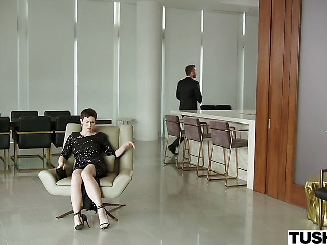 Hard intense anal with elegant, slim babe Avery Cristy