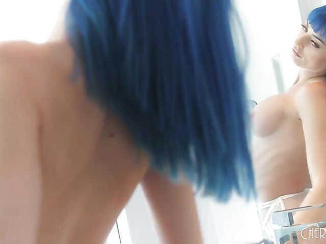 Jewelz Blu - Passionate solo fingering in white lingerie in the bathroom