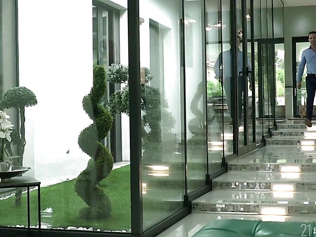 Blindfolded anal threesome and DP with big titted Nelly Kent