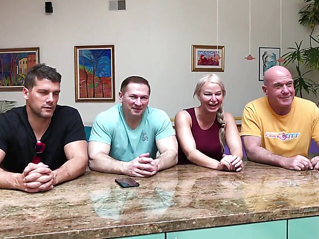 Busty MILF pornstar London River behind the scenes