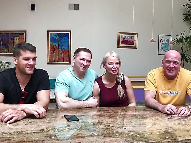 Busty MILF pornstar London River behind the scenes