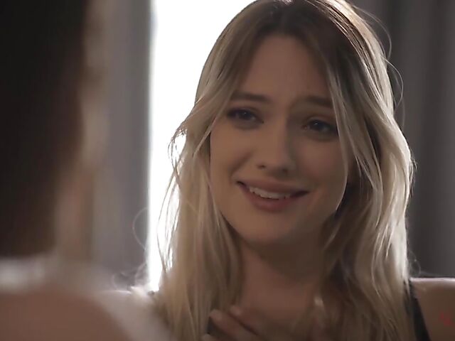 Cute lesbian Evelyn Claire having a pleasant evening with Aidra Fox