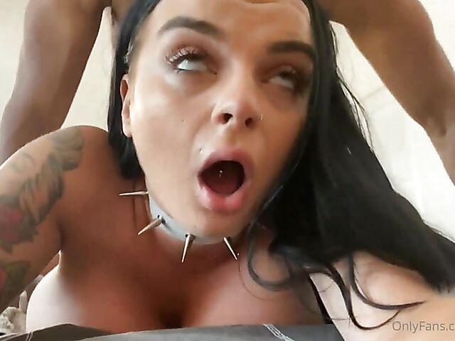 Dredd fucks the hell out of juicy Payton Preslee with his huge black cock