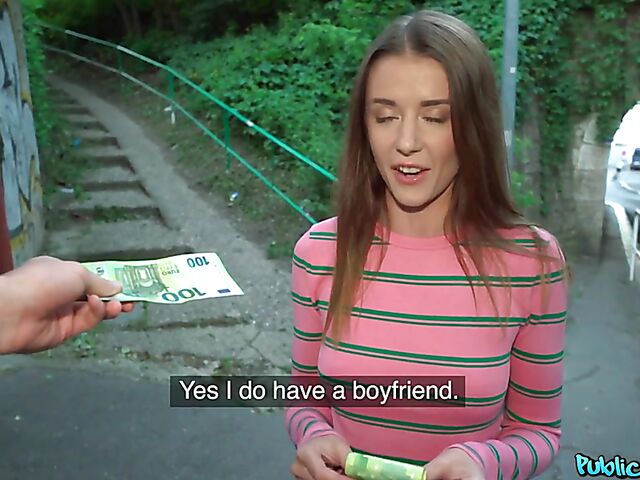 Easy public pickup and sex for cash with beautiful euro girl Sybil Kailena