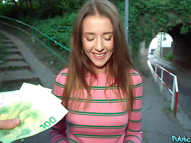 Easy public pickup and sex for cash with beautiful euro girl Sybil Kailena