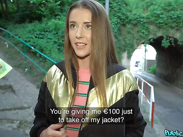 Easy public pickup and sex for cash with beautiful euro girl Sybil Kailena