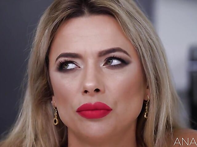 Shalina Devine - Red lipstick MILF anal pounded