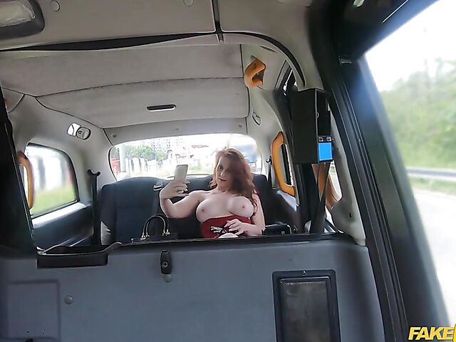 Taxi cab sex with busty redhead MILF Isabella Lui