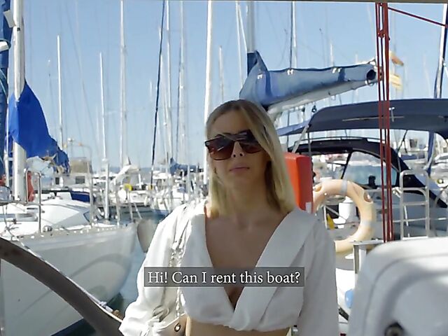 Boat sex on vacation with pretty blonde Lya Missy