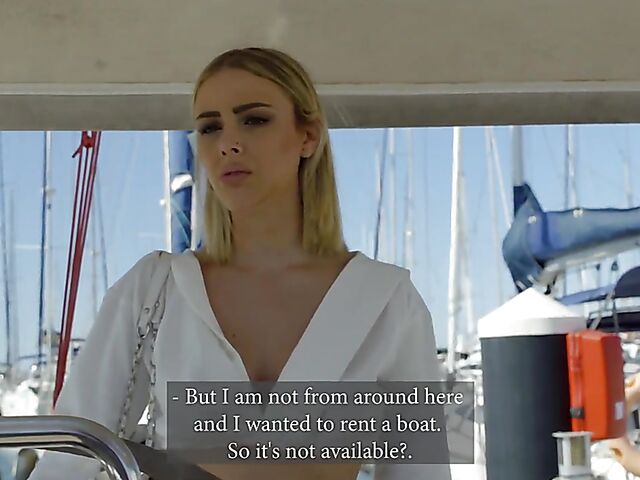 Boat sex on vacation with pretty blonde Lya Missy