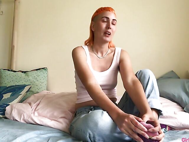 Watch bushy Australian redhead masturbate her pussy and ass with her toys featuring Ray