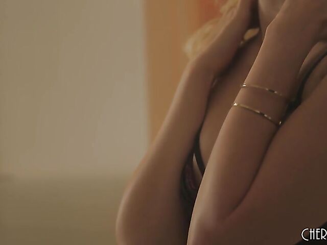 Sensual lesbian blonde beauties in lingerie Charlotte Stokely and Lyra Law