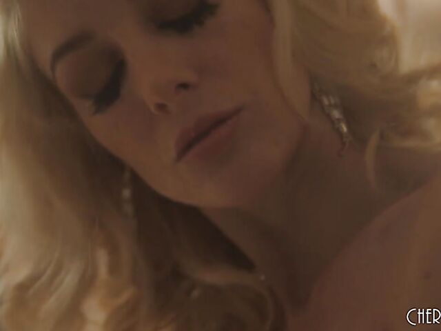 Sensual lesbian blonde beauties in lingerie Charlotte Stokely and Lyra Law