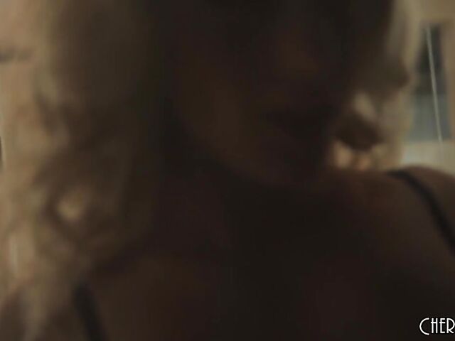 Sensual lesbian blonde beauties in lingerie Charlotte Stokely and Lyra Law