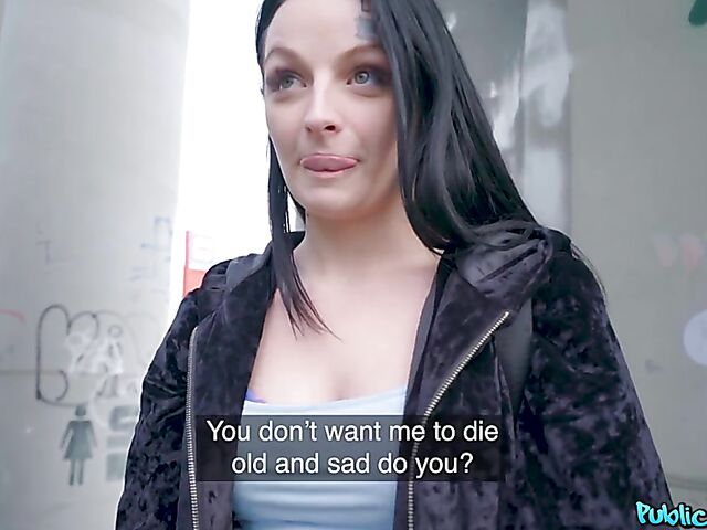 POV public pick up fuck with raven-haired Sydney Love