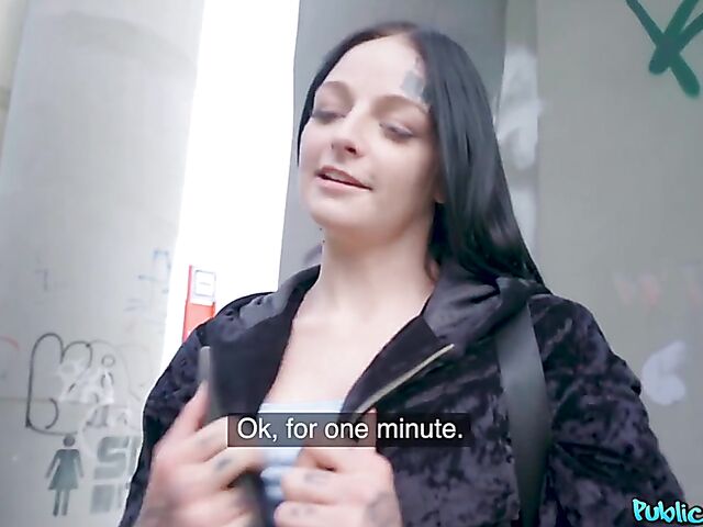 POV public pick up fuck with raven-haired Sydney Love