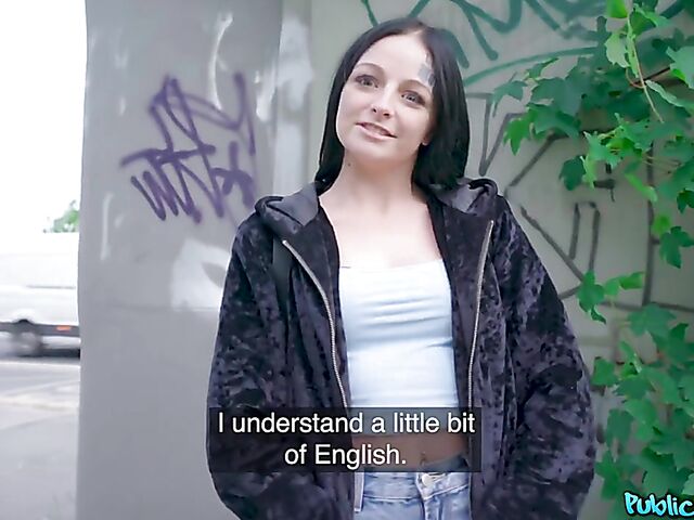 POV public pick up fuck with raven-haired Sydney Love