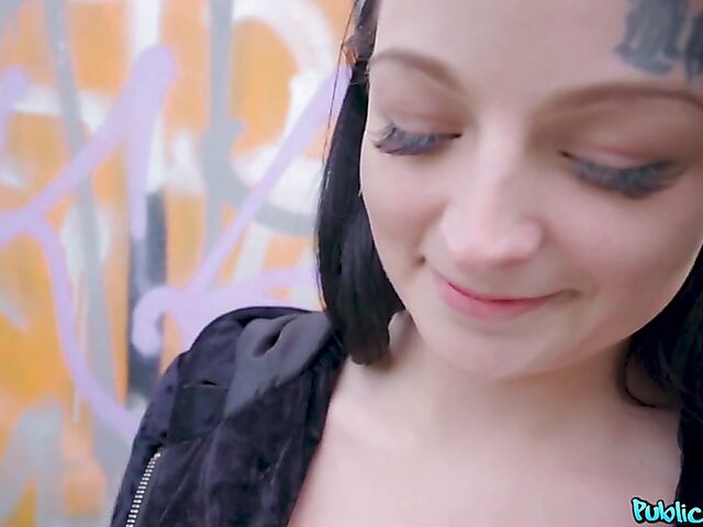 POV public pick up fuck with raven-haired Sydney Love