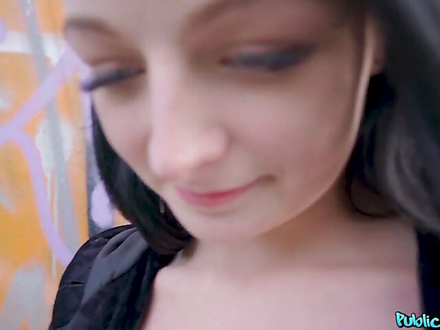 POV public pick up fuck with raven-haired Sydney Love