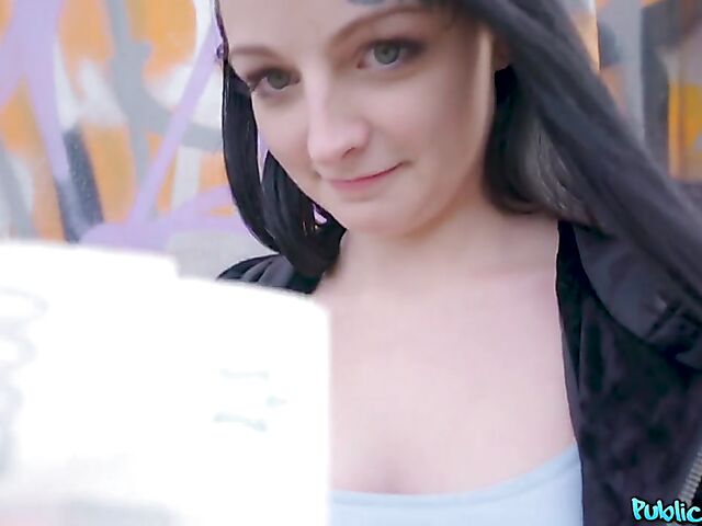 POV public pick up fuck with raven-haired Sydney Love