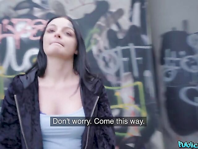 POV public pick up fuck with raven-haired Sydney Love