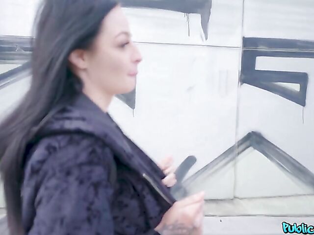 POV public pick up fuck with raven-haired Sydney Love