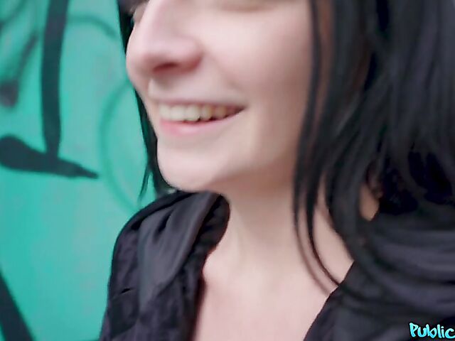 POV public pick up fuck with raven-haired Sydney Love