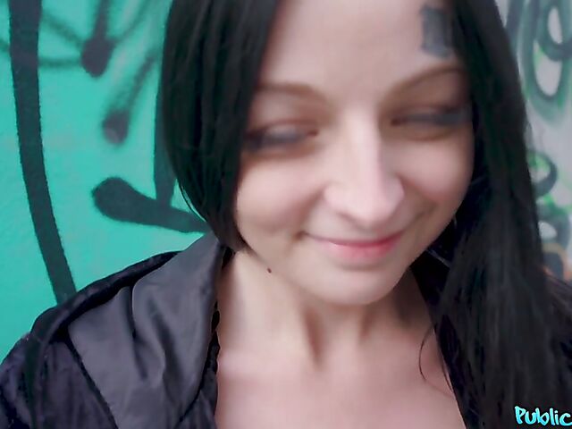 POV public pick up fuck with raven-haired Sydney Love