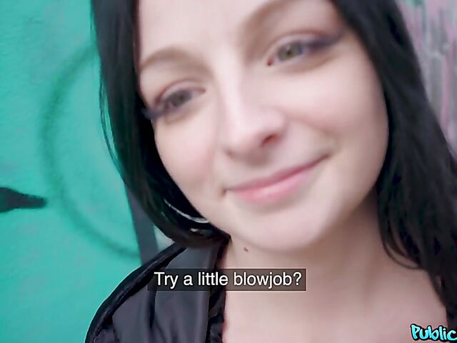 POV public pick up fuck with raven-haired Sydney Love