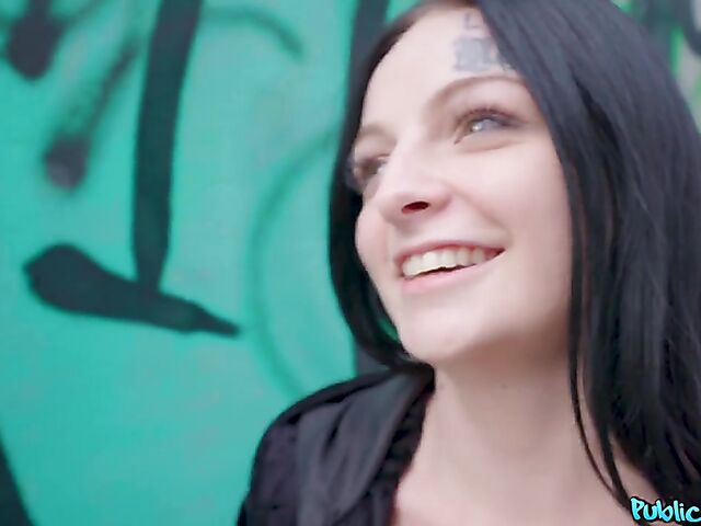 POV public pick up fuck with raven-haired Sydney Love