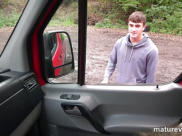Mature and boy van ride with five horny older sluts