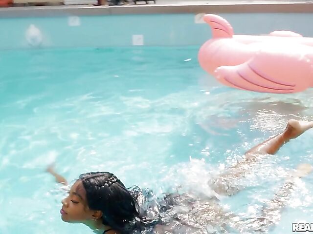 POV ebony bikini girl Amari Anne doing a black guy