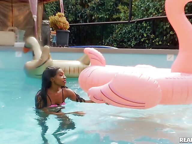 POV ebony bikini girl Amari Anne doing a black guy