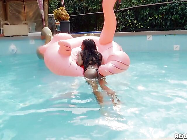 POV ebony bikini girl Amari Anne doing a black guy