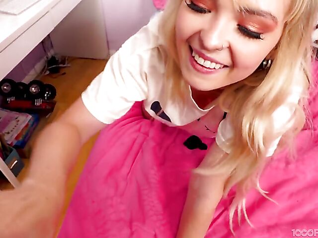 Sloppy blowjob POV with best friend's dirty daughter Lilly Bell