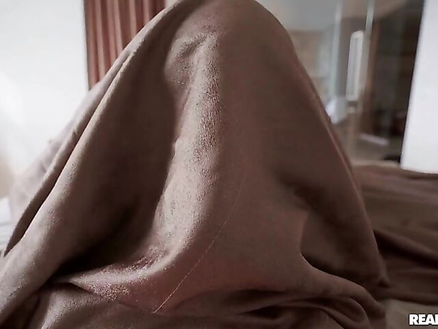 Big tittied sexy redhead in pink panties Alice Bong takes cock POV