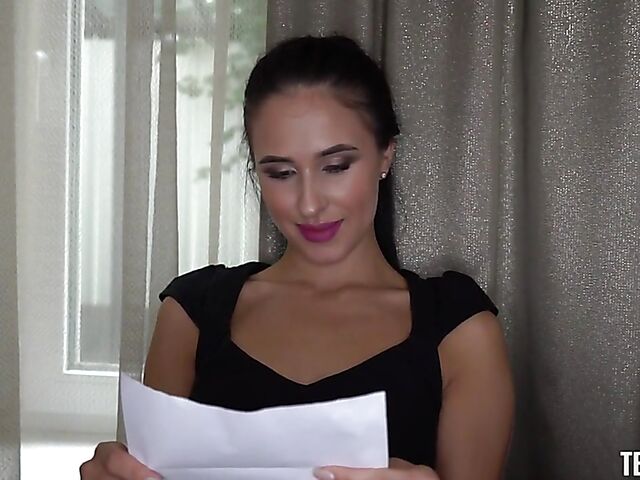 Rim job and pussy fuck with slender Alyssa Bounty