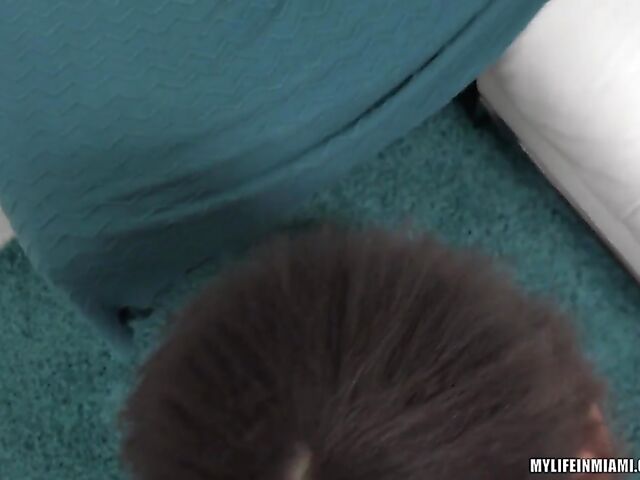 Ebony young chick Michelle Anderson shakes her ass and fucks a white guy POV