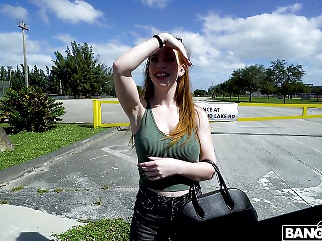 Big tits redhead slut Nala Brooks goes for a ride