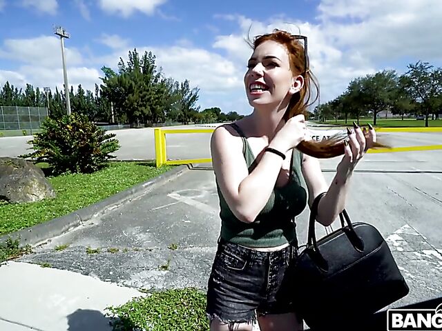 Big tits redhead slut Nala Brooks goes for a ride