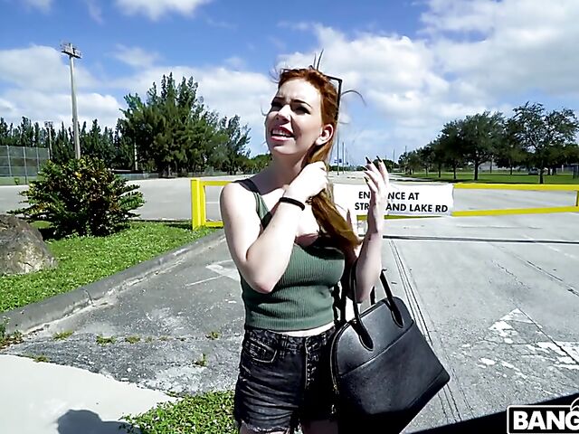 Big tits redhead slut Nala Brooks goes for a ride