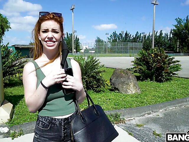 Big tits redhead slut Nala Brooks goes for a ride