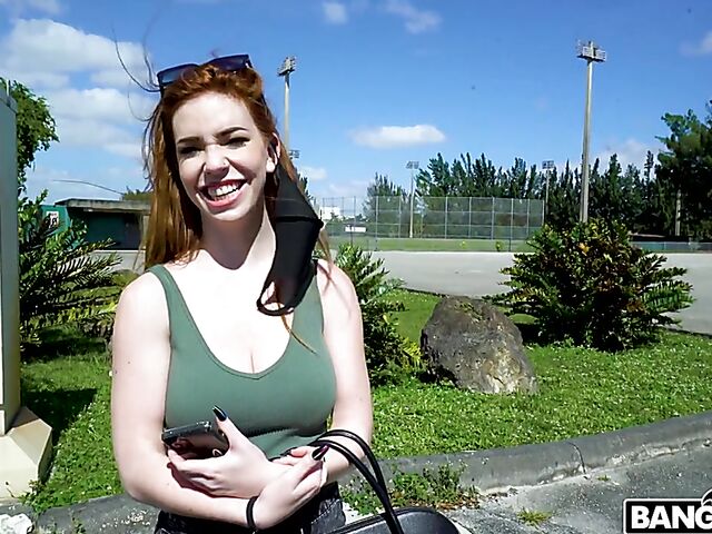 Big tits redhead slut Nala Brooks goes for a ride