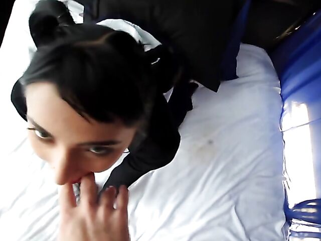 Isis - Tattooed young latina POV in her school uniform