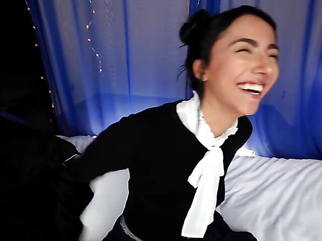 Isis - Tattooed young latina POV in her school uniform