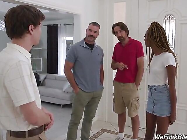 Chanel Skye - Ebony anal gangbang with a boy and two older men