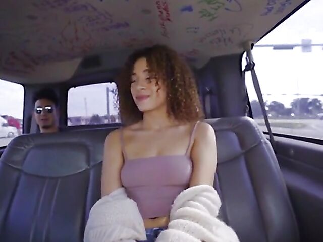 Van fuck scene by scene with Khloe Kapri, Brooke Beretta, Hailey Little and Mariah Banks