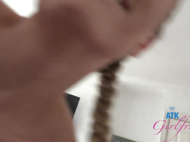 School skirt anal from your point of view with pigtailed Paris White